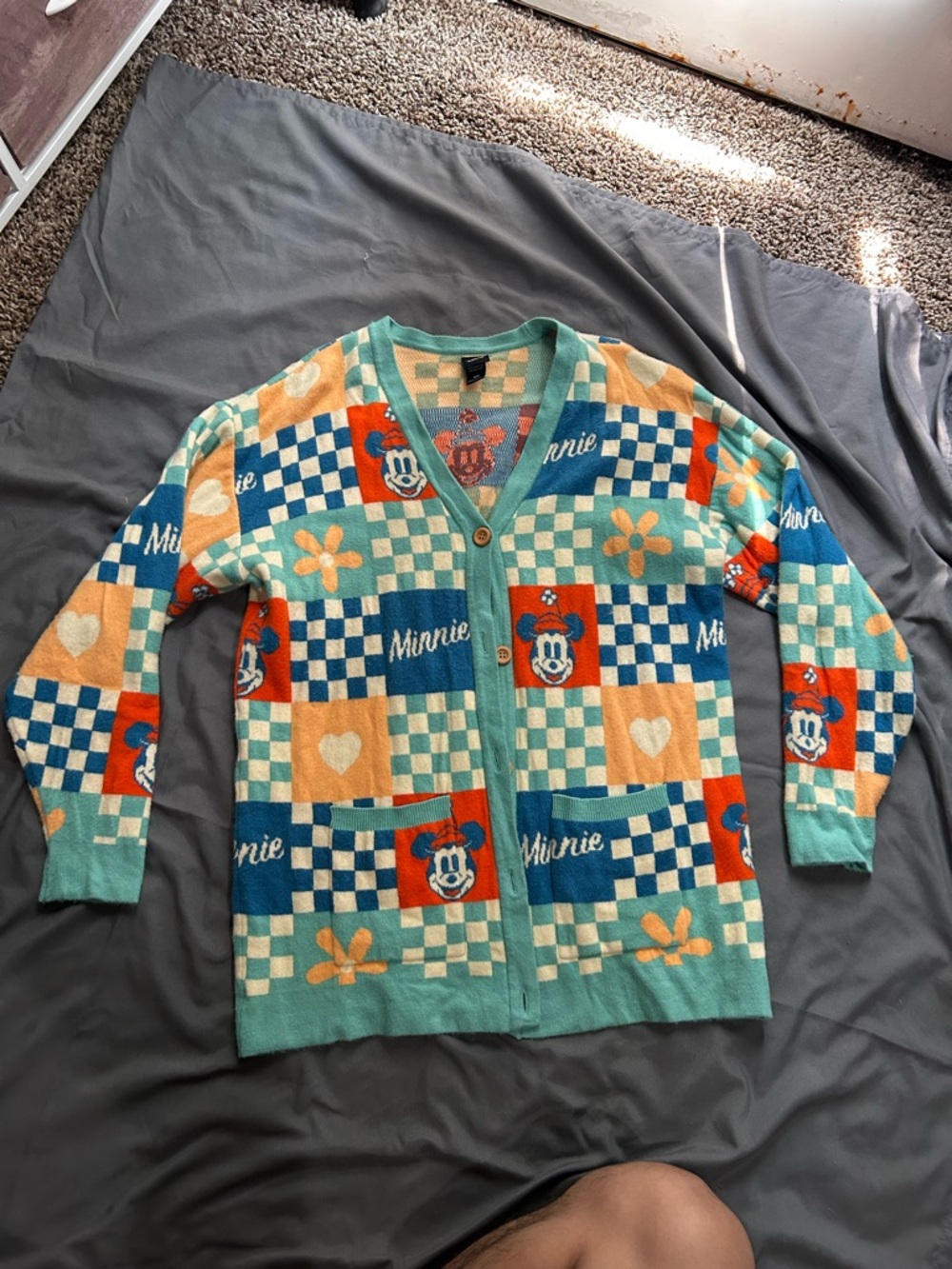 Disney Mickey Mouse Classic Face Cardigan Sweater - Multicolor - Size Medium